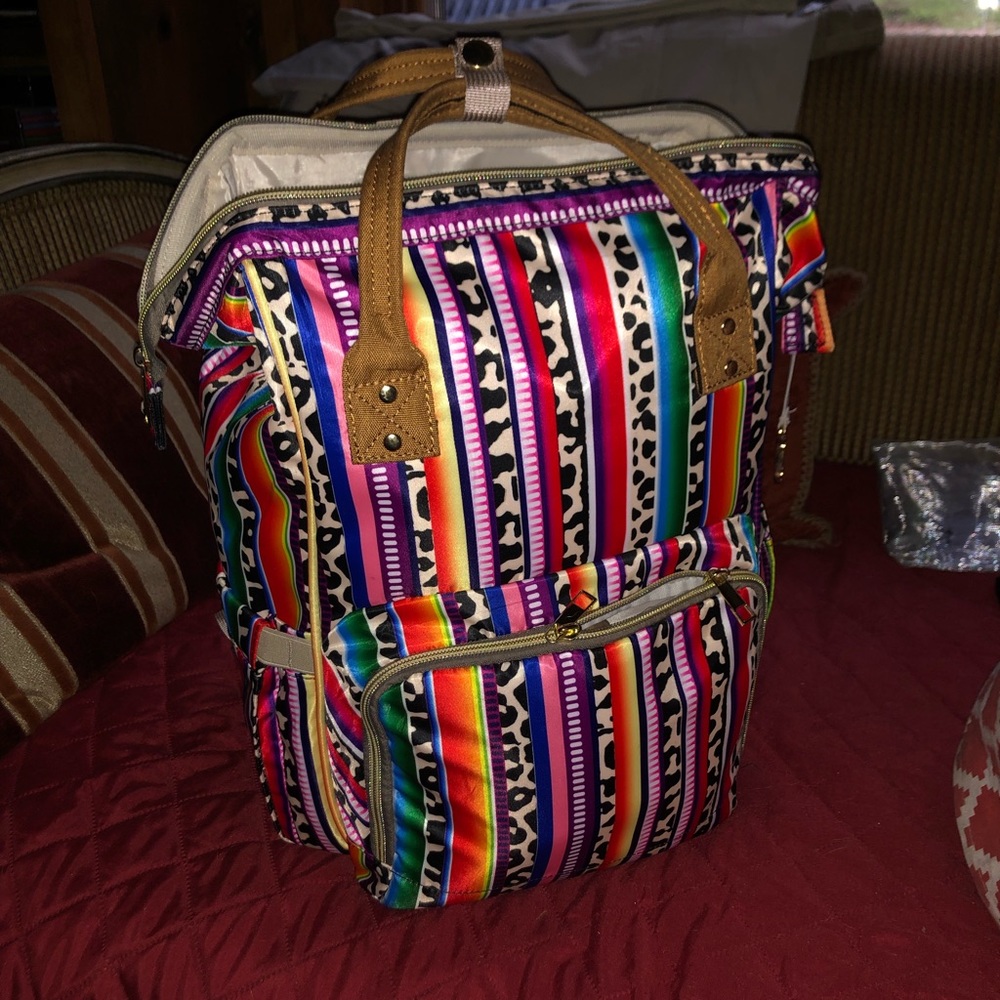 Cheetah serape diaper bag